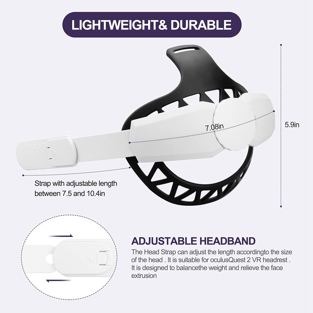 For Oculus Quest 2 VR Elite Strap Headband Cushion Removable Adjustable Headsets Pad For Oculus Quest 2 Accessories: Strap  A