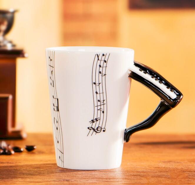 Musik violinstil gitarr keramisk mugg kaffe te mjölk stavkoppar med handtag kaffemugg nyhet: Stil 8