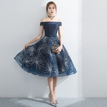 Lace Up blue Off Shoulder Dress Chinese Style Dress Wedding Party Dress Prom Gown Vestidos