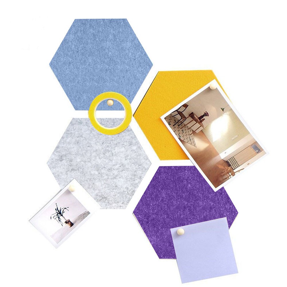 6pcs Hexagon Cork Board Photography Wall Stickers Self Adhesive Bedroom Memos Display Nursery Photos Living Room Drawing Modern