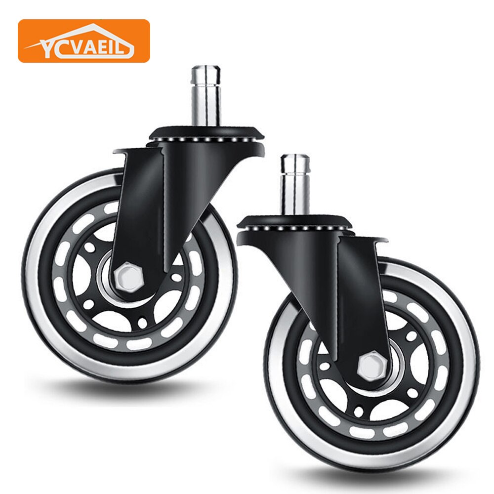 thumbnail image 2 of 5-Pack Replacement Office Chair Wheels – 2 Inch Universal Casters, Black (FOH) 2 of 5