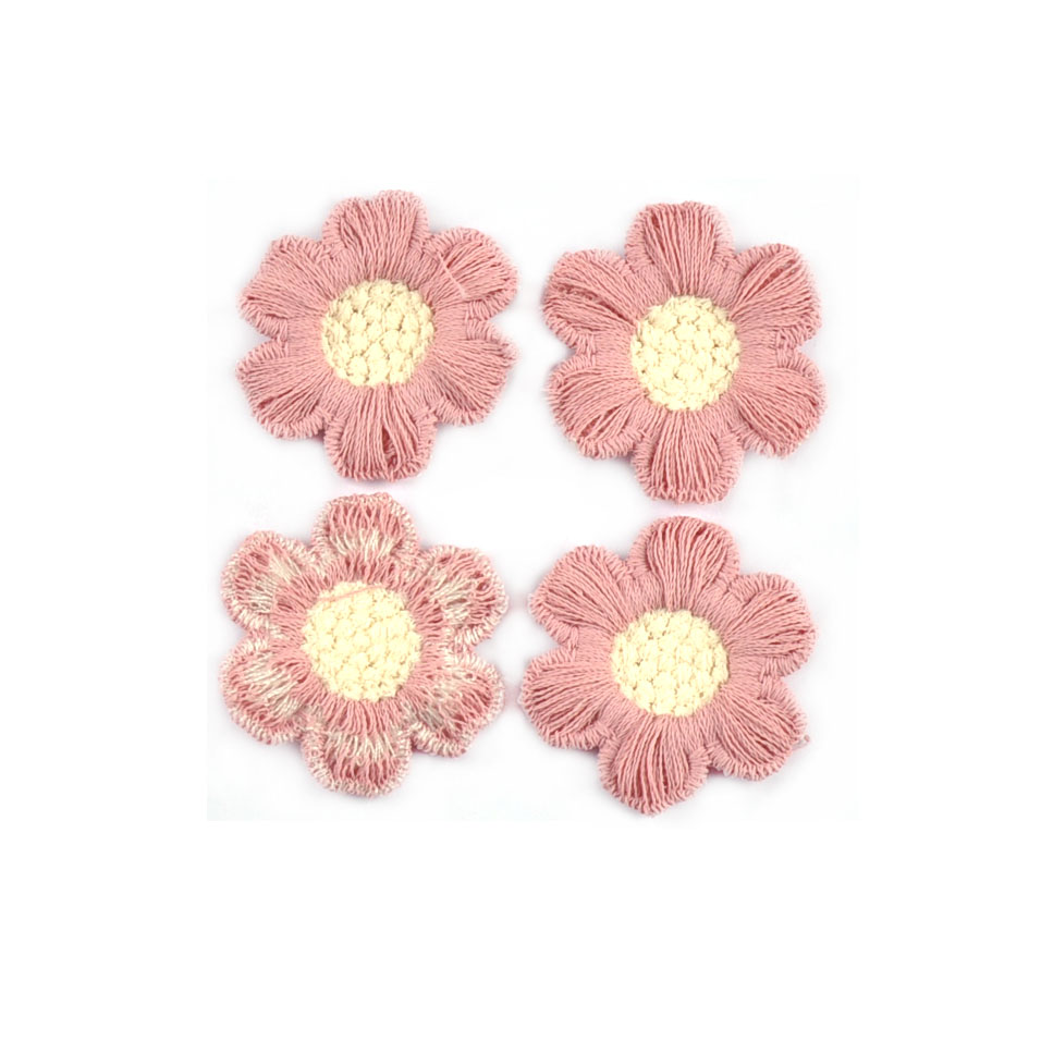 20 piezas 31mm clásico colorido bordado flor parches ropa horquilla apliques accesorios de costura DIY artesanías de álbum de recortes: Zinc envejecido