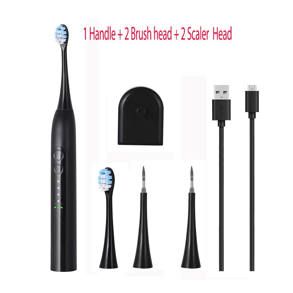 Sonic elektrisk tannbørste oppladbar brosse en tannbørste ultrasonisk ansiktsrensebørste erstatning tannskalerhode: Gul