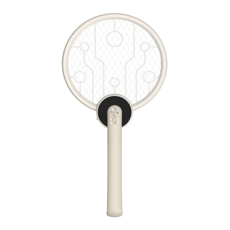 Mosquito Lamp Mosquito Fly Swatter USB Charging Safety Mesh Anti Mosquito Bug Handheld Foldable Bug Zappers: Beige