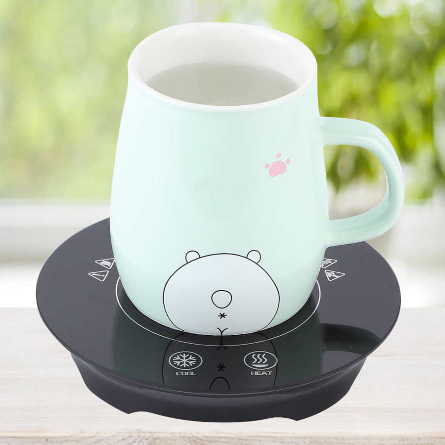Sort intelligent vandtæt usb el-opvarmning køling coaster kopmåtte til hjemmekontor brug køkken tilbehør madlavningsværktøj