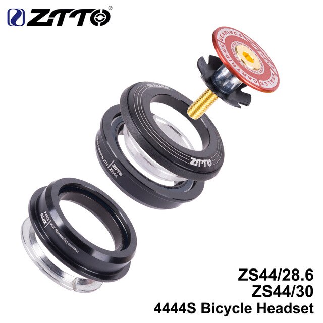 ZTTOMTB road bike steering column headset 44mm 1-1 / 8" 28.6mm straight tube fork bike frame low profile semi-integrated ZS44: red