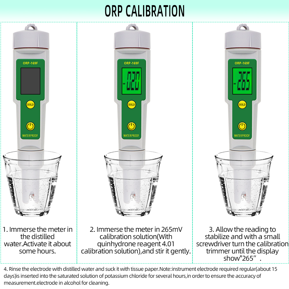 Profesjonalne ORP-169E ORP-169F wodoodporny miernik ORP wysokiej jakości miernik ORP próbnik jakości wody narzędzie testowe próbnik ORP 40% wyłączony