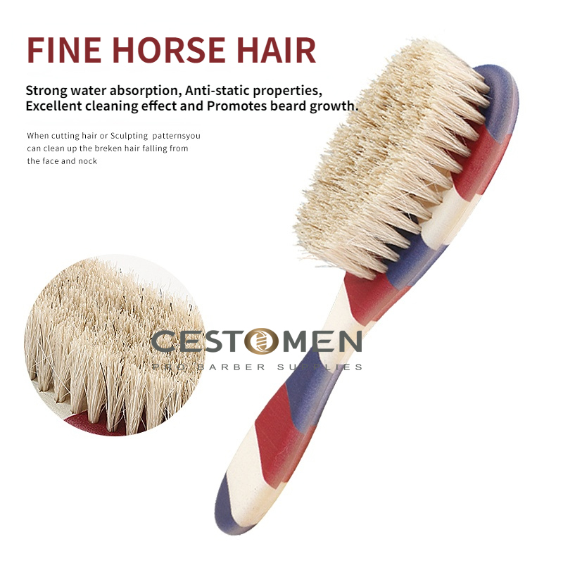 cepillo de afeitar para peluquero, cepillo para quitar el cuello, cepillos de pelo de caballo, herramientas de estilismo para limpieza de salón de bigote facial