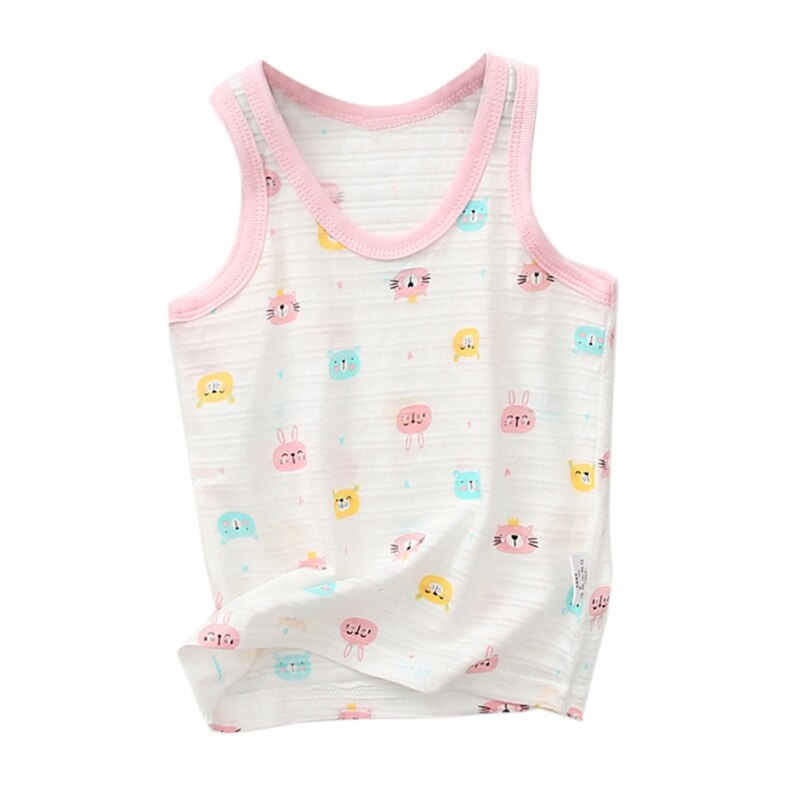Zomer Meisjes Bloemen Tanks Mouwloze Tops Kids Kleding Katoen Printing Vest Baby Tiener Singlets Kinderen: 1 / 2-3Y