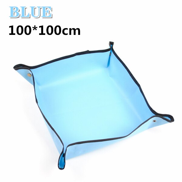 100*100CM Planting Mat Gardening Mat Waterproof Anti-Dirty Flowers Soil Land Mat Gardening Pad Reusable Transplanting Garden Mat: Blue 100x100cm