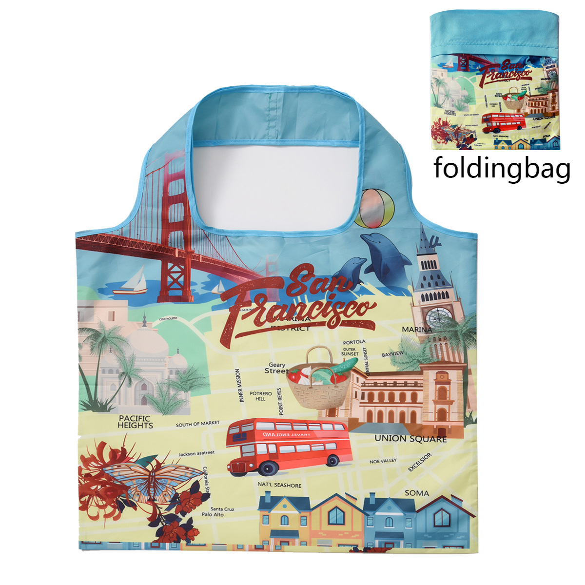 Van Gogh Hand Painted Oil Painting Shopping Bag Famous Painting Pattern Storage Bag Portable Foldable Travel Bag One Shoulder: army green