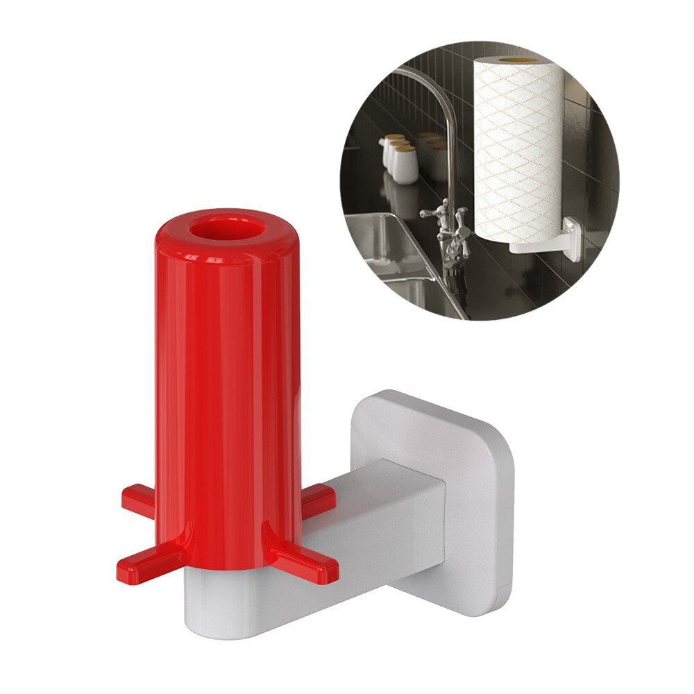 Vertical Type Holder Hole Punched Toilet Kitchen Roll Stand Wall Hanging Hand Paper Rack Simple Toilet Paper Holder