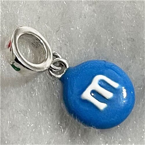 Beadance 925 Sterling Zilver Enamel Kleurrijke M Candy Dangle Hanger Charm Europese Sieraden: 5Blue