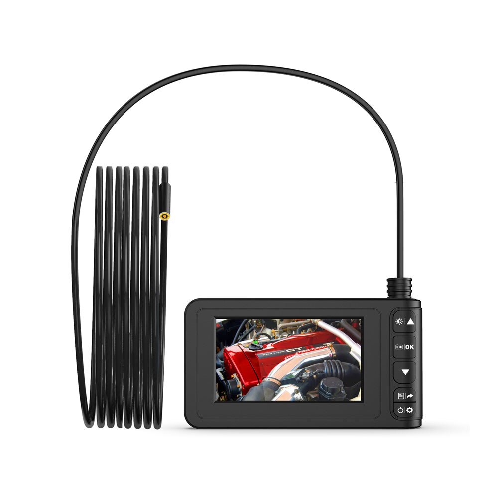 TACKLIFE 8LED Digital Endoscope Camera 1m 3m 5m 10m LCD Black Borescope Hand-held Industrial 4.3 inch 1080P Screen Endoscope: 5M