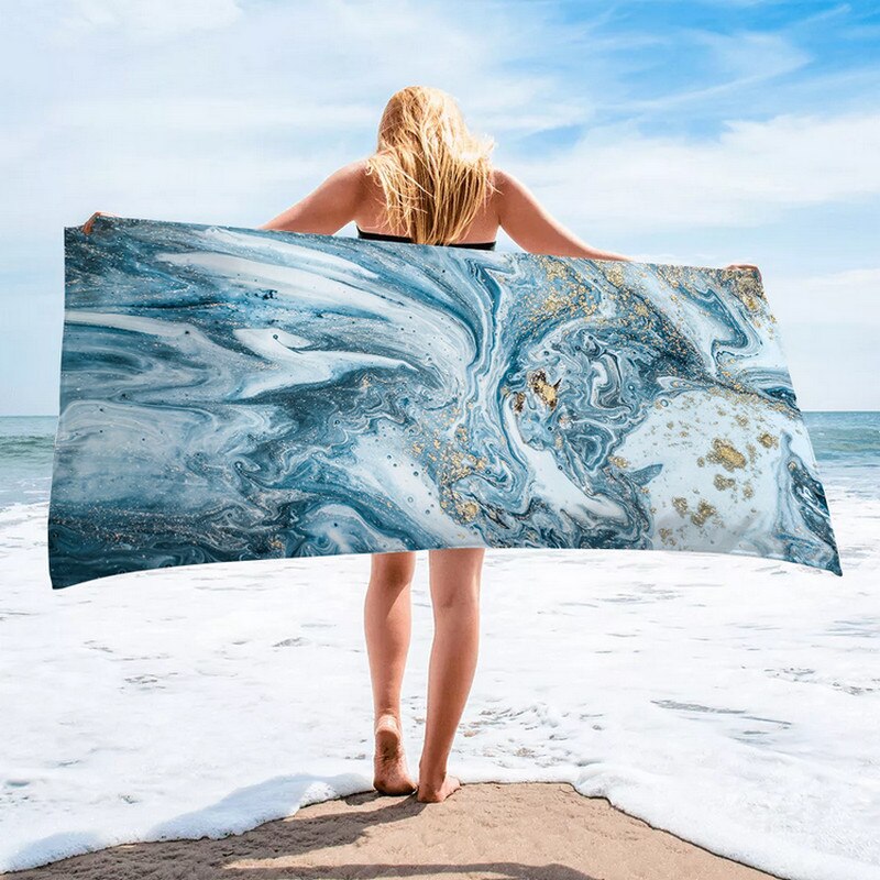 7 farve trykte sommer badehåndklæde firkantet afslappet strand swimmingpool blød krop håndklæde sommer surf kappe tæppe: -en