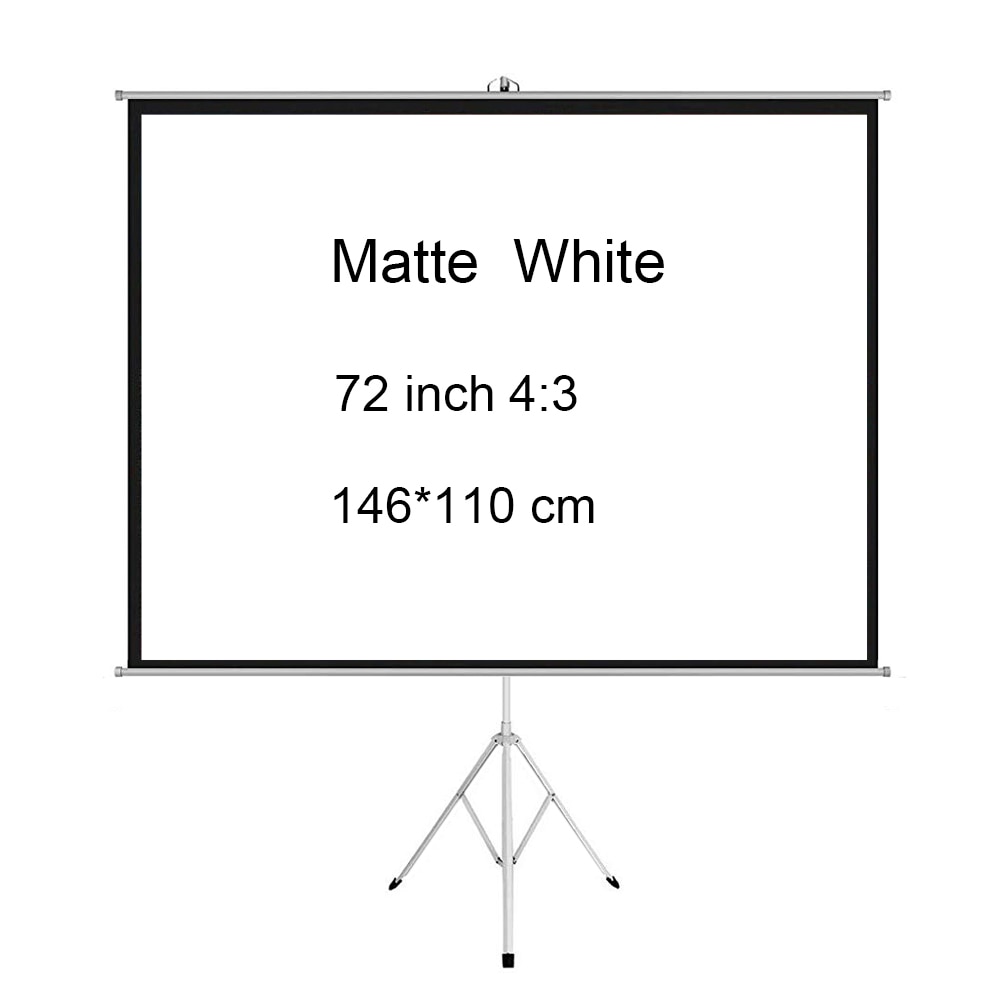 Projector Screen with Stand 72 inch - Indoor Outdoor Matt White Projection Screen 4:3 HD Premium Wrinkle-Free Tripod Screen