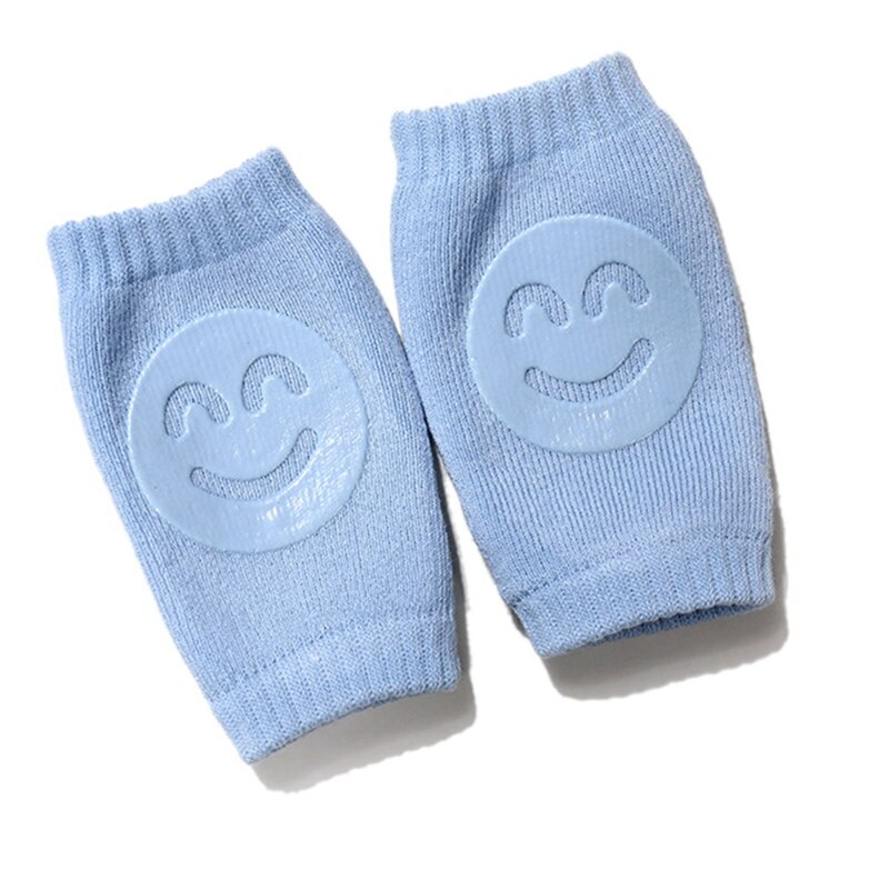 1 Paar Zachte Anti-Slip Veiligheid Kruipen Elleboog Kussen Knie Pad Semi-Gekamd Katoenen Badstof Doseren Baby Baby geboren Peuter Kids: Blauw