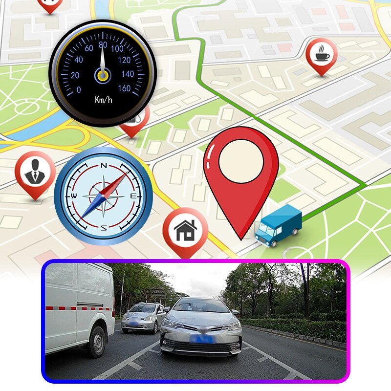 Bil dvr wifi hastighed gps dash cam dual lens video 1080p dash cam cycle optagelse night vision parkering monitor dash cam