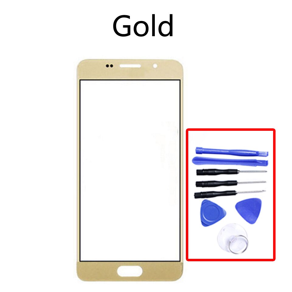 TouchScreen per Samsung Galaxy A5 2016 A510 Touch Screen pannello frontale lente in vetro esterno 5.2&quot;: Gold-With tool