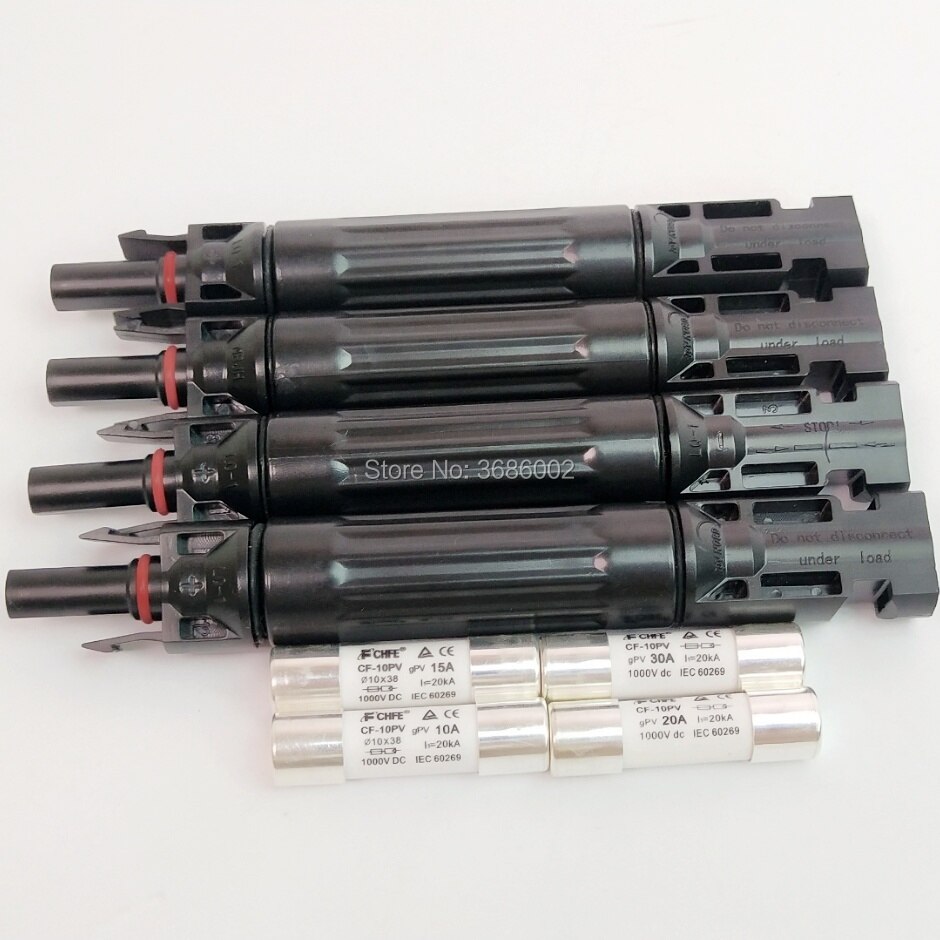 Newly In-line Fuse solar Connector 30A 20A 15A 10A Solar PV Connector Fuse protection 1000 VDC Male to Fem PV Photovoltaic