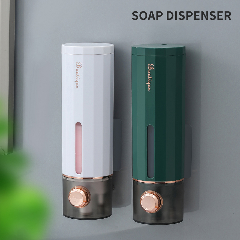 Flytende såpedispensere 450ml hånddesinfeksjonsmiddel sjampodispenser hjem hotell dusjsåpe sjampoboks veggmontert baderomstilbehør