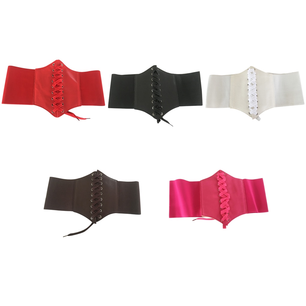 Korset kvinder ultra bredt bælte pu læder elastisk slankende kropsbælte til kvinder damer bredt taljebånd tøj kvindelig indretning