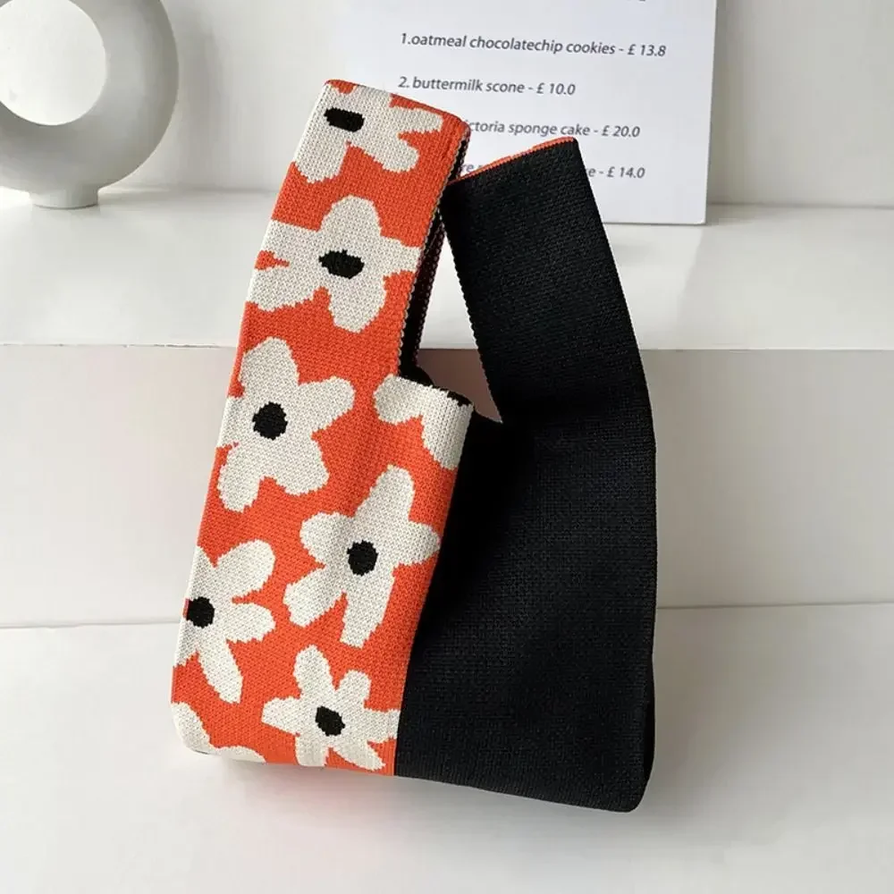 Katten Gebreide Handtas Mode Gebreide Handgemaakte Boodschappentassen Met Hoge Capaciteit Knoop Pols Tas Meisjes