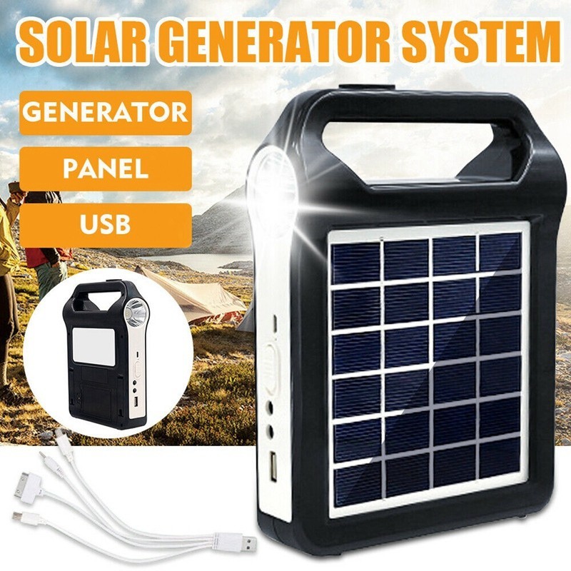 Portable 6V 2W Rechargeable Solar Panel Power Storage Generator System USB Charger Lamp Lighting Home Solar Energy System Kit