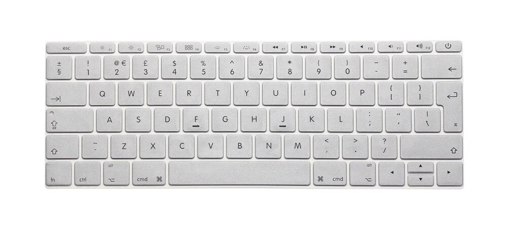 For Macbook Pro 13 with Touch Bar.10 release Model:A1706) European EU/UK EURO English Silicone Keyboard cover Film: Silver