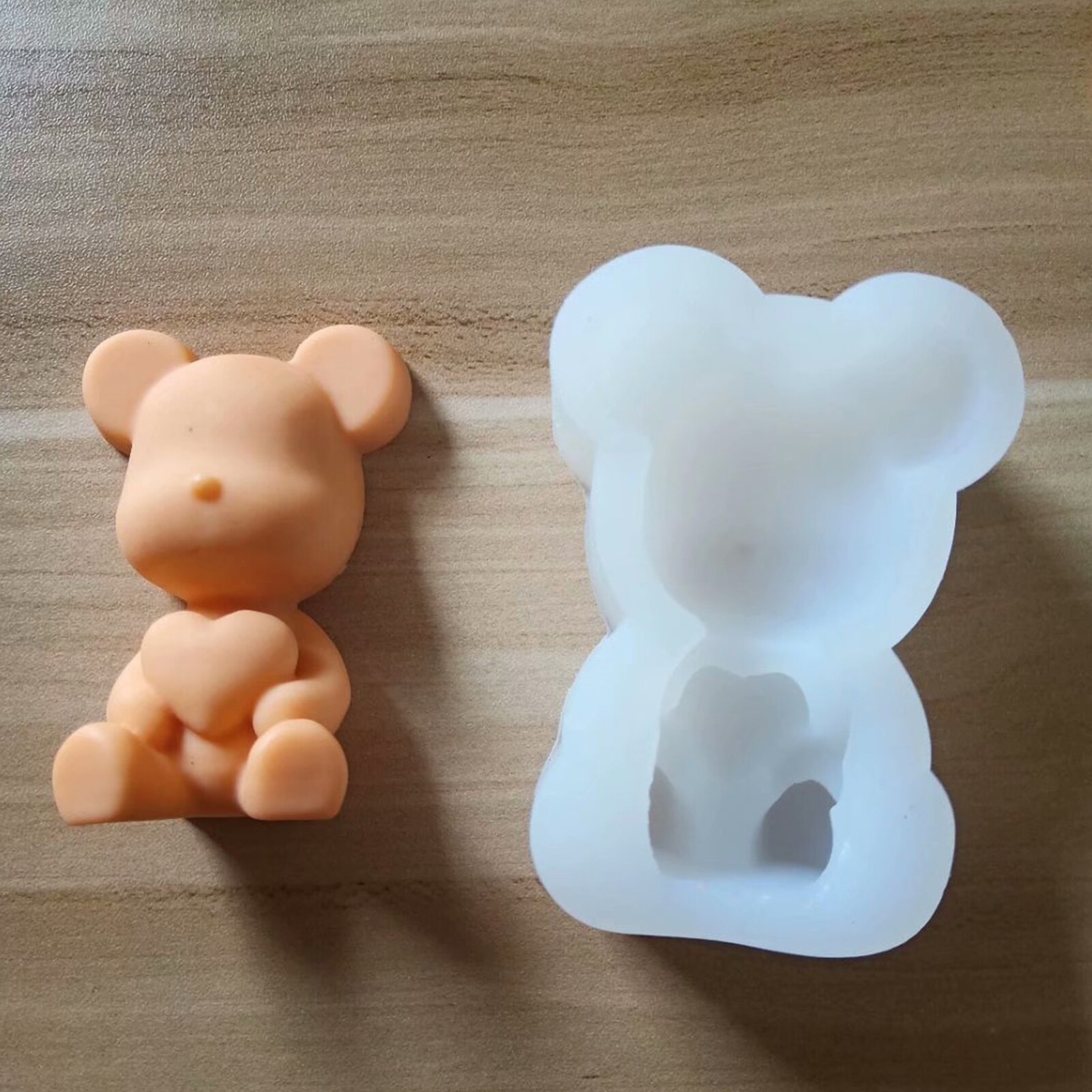 Beer Siliconen Mal Fondant Cake Decoratie Tool Handgemaakte Zeep Mal Van Klei Valentijnsdag Liefde Beer Vloeibare Siliconen Mal