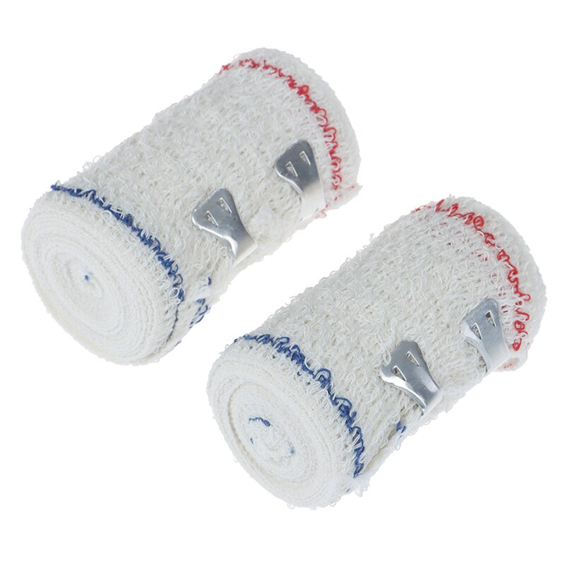 2 Roll 7.5Cm * 4.5M Ademende Elastische Crêpe Bandage Wondverband Outdoor Sport Verstuiking