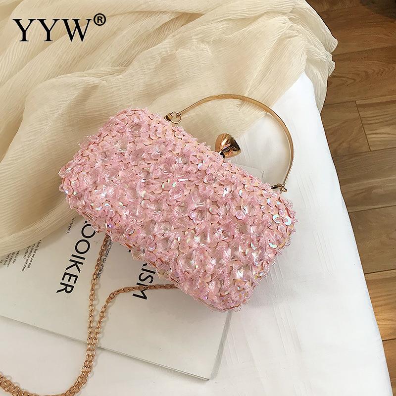 Women Evening Clutch Bag Glitter Wedding Purse Party Handbag Beaded Ladies Sequin Clutches Chain Crossbody Shoulder Bags