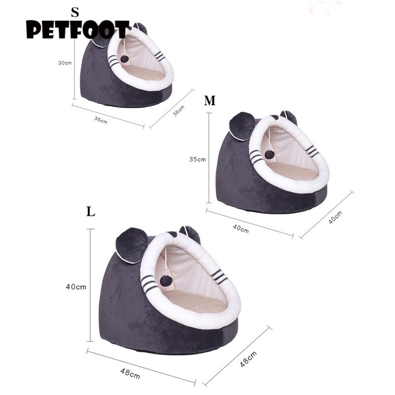 Pliable chat lit pour animaux de compagnie pour petit moyen chien doux nid chenil chaton lit maison sac de couchage animaux de compagnie hiver confortable maison Cave