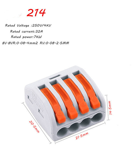 1/10/30pcs mini fast wire Connectors Universal Compact Wiring Connector push-in Terminal Block: 214 / 30PCS