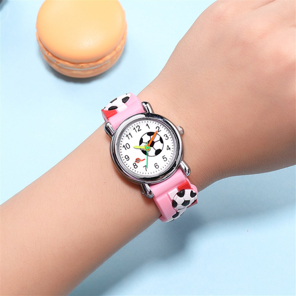10 unids/lote de relojes de fútbol 3D para niños y estudiantes, reloj de pulsera de cuarzo informal, deportivo, para niños y niñas