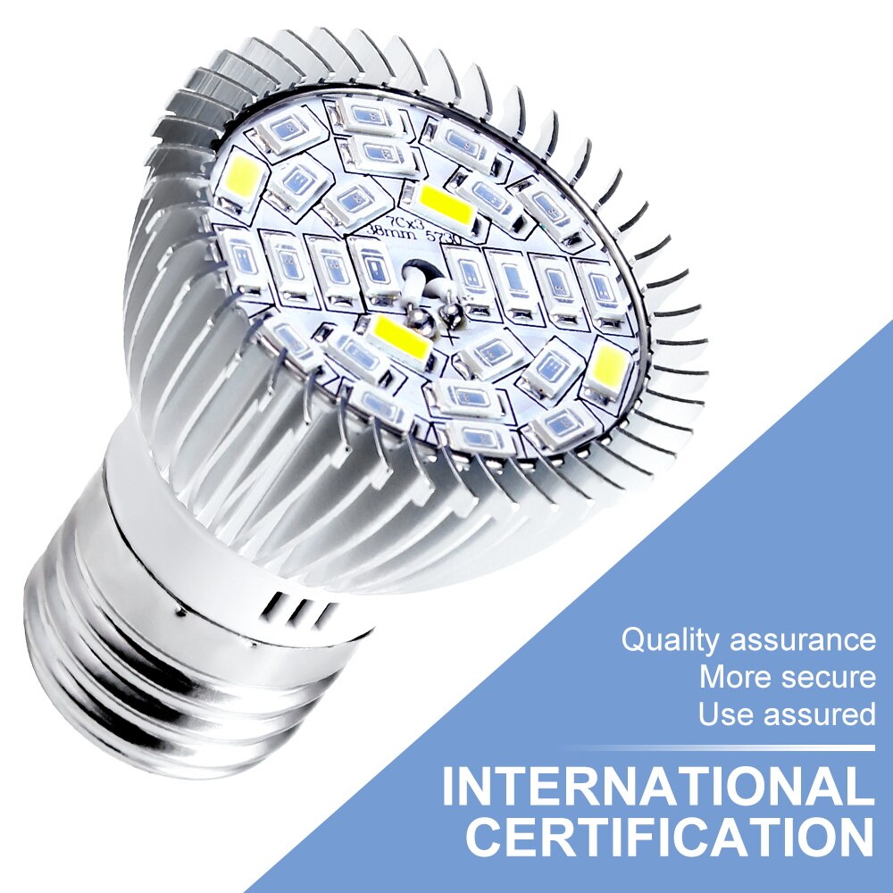 Luz LED de espectro completo Phyto Grow, lámpara E27 para plantas, Bombilla de crecimiento hidropónico de interior 18W 28W 30W 50W 80W 100W