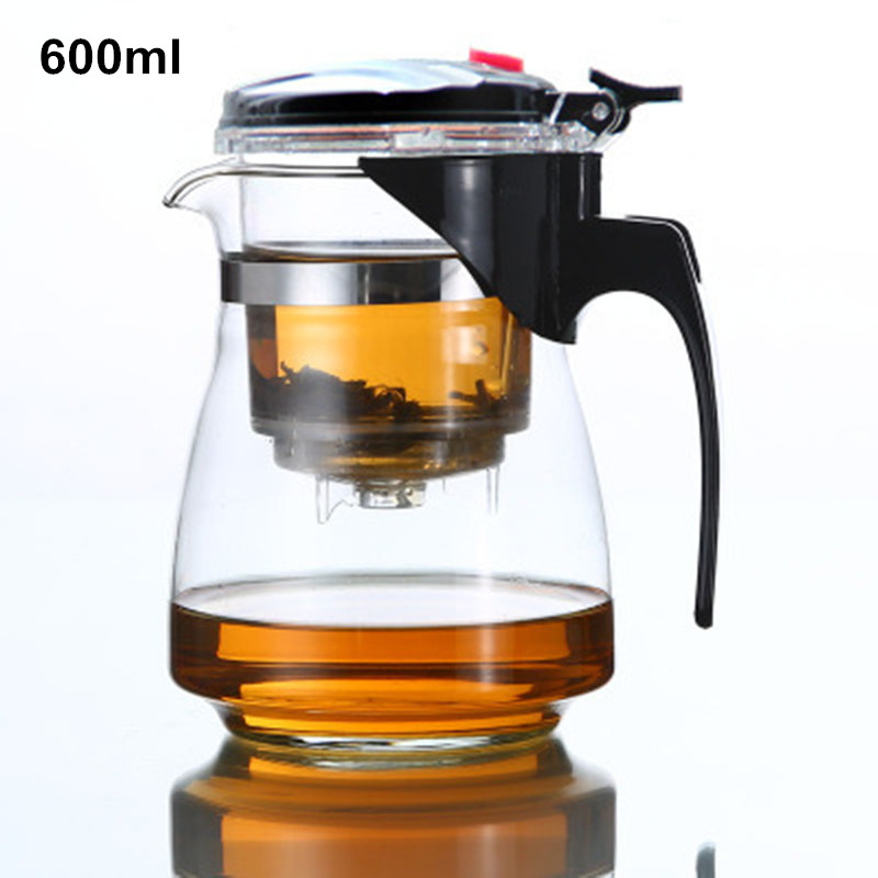 Heat Resistant Explosion-Proof Glass Teapot 500ml 750ml 1000ml Jug Water Bottle Household Canteen Coffee Pot for Kitchen: Light Grey