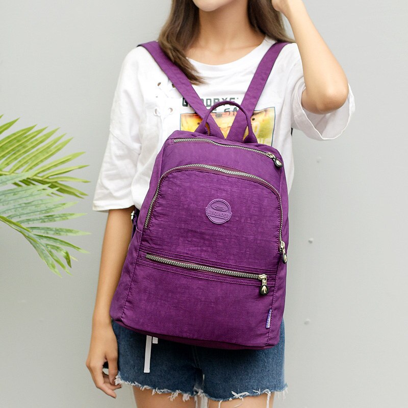 12 Kleuren Mode Vrouwen Nylon Rugzak Vrouwen Schouder Reistassen Waterdichte Casual Dagrugzak Voor Meisje Rugzak Mochila Feminina