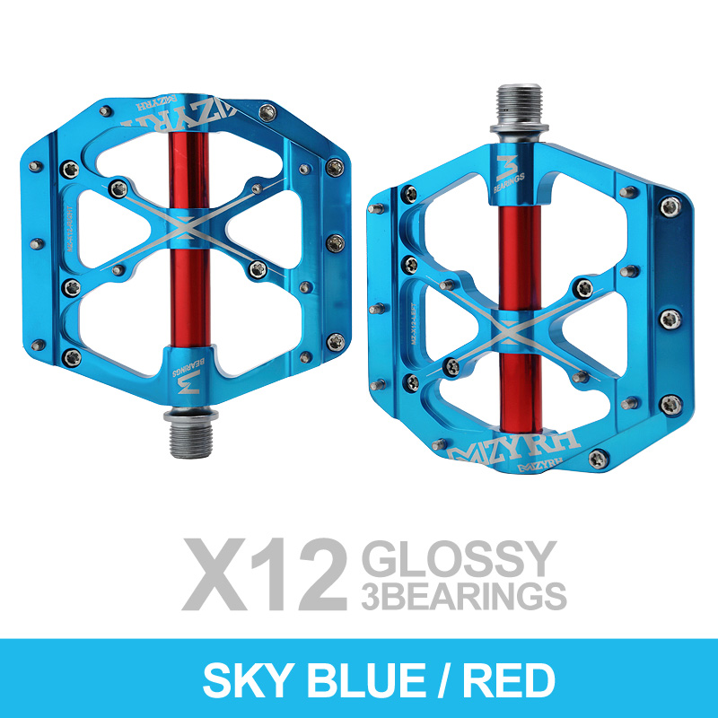 Bicycle Pedals 3 Bearings MTB Anti-slip Ultralight Aluminum Mountain Road Bike Platform Pedals Cycling Accessories: army green