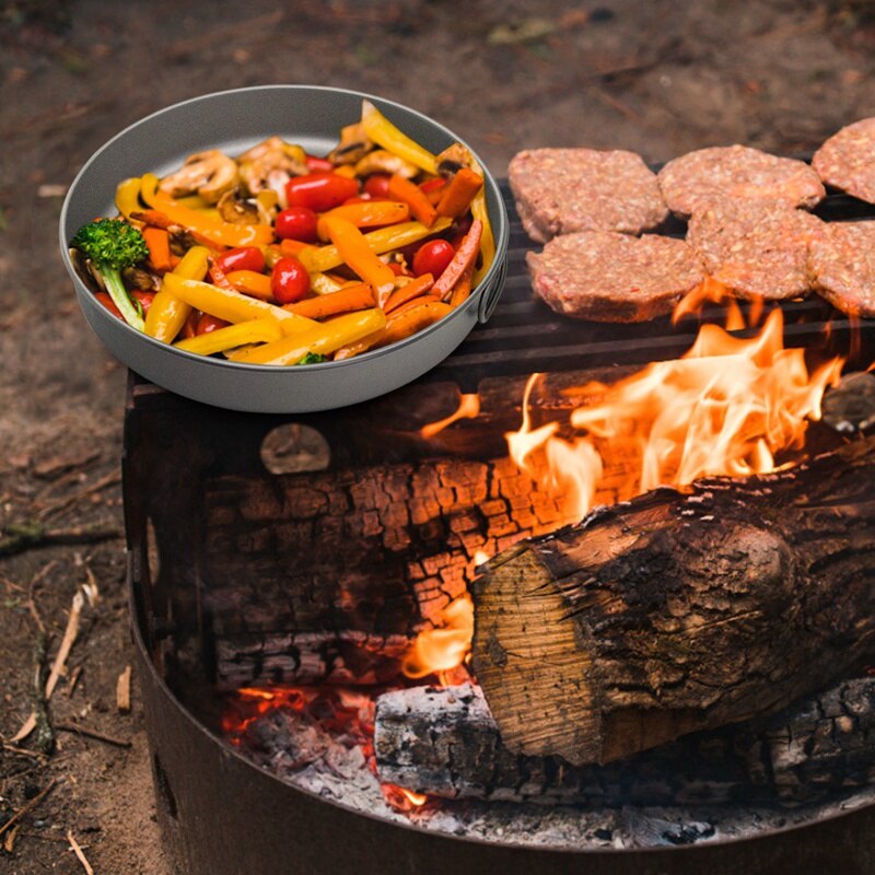 Außen Ultraleicht Titan Pfanne Camping Wandern Picknick Kochen Braten Pan Titan Pan Utensilien Wandern Picknick Kochen Picknick
