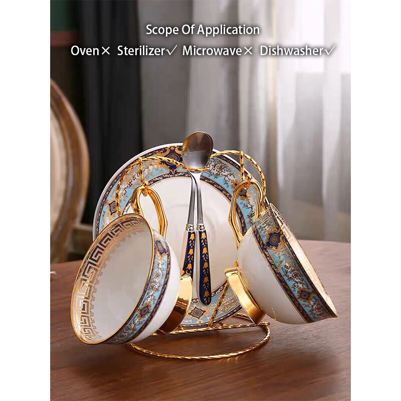 Luxury Bone China Tea Set Europe Ceramic Coffee Set Porcelain Tea Cup Pot Teapot Teacup Sugar Bowl Milk Jug Ceremony Teaware