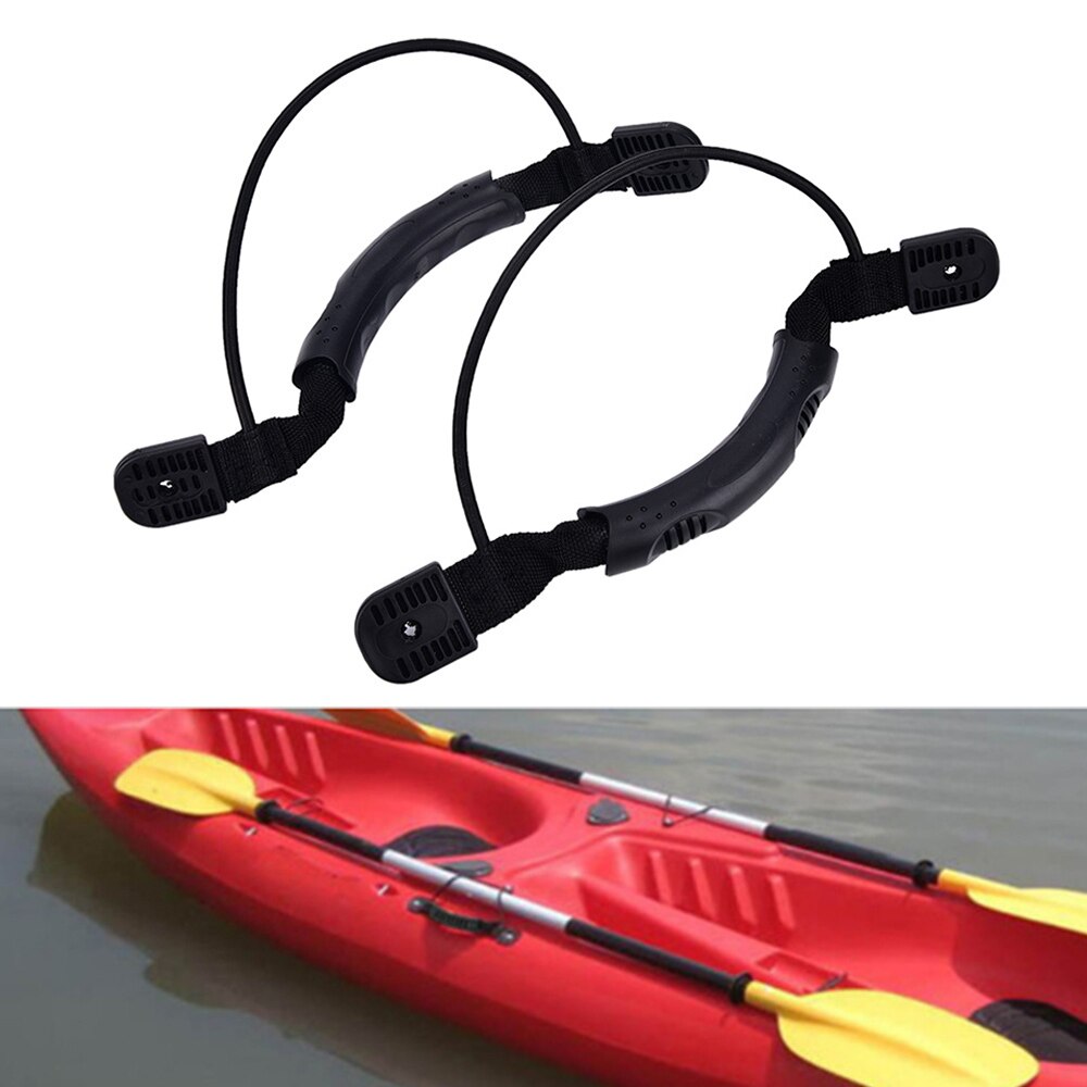 2 uds. Kayak de goma con mango para canoa, remo de montaje lateral para bote con cuerda elástica, accesorios para Kayak