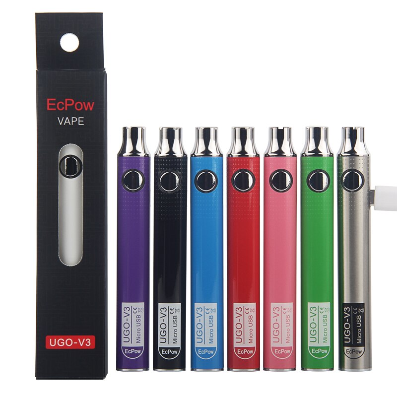 5Pcs Original UGO V3 510 Thread Battery With Micro USB Charger Preheat Variable Voltage Popular Pen For Thick Oil CBD Cartridge: Mixed Color / 650mah