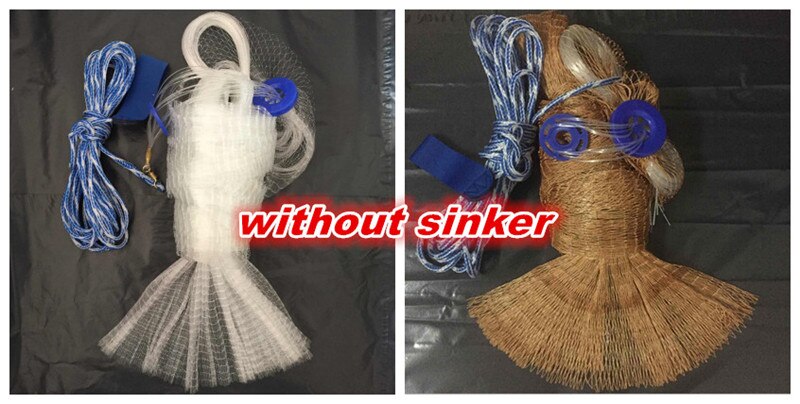 Finefish Cast Net 1.2-3.6M Without Sinker Fishing Net Outdoor Sport Hand Throw Network Small Mesh USA Style Gillnet Tool