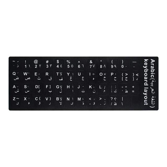 Pegatinas para teclado español/inglés/ruso/francés/árabe, pegatinas de letras estándar para ordenador de 10 "a 17", película para cubrir teclado con