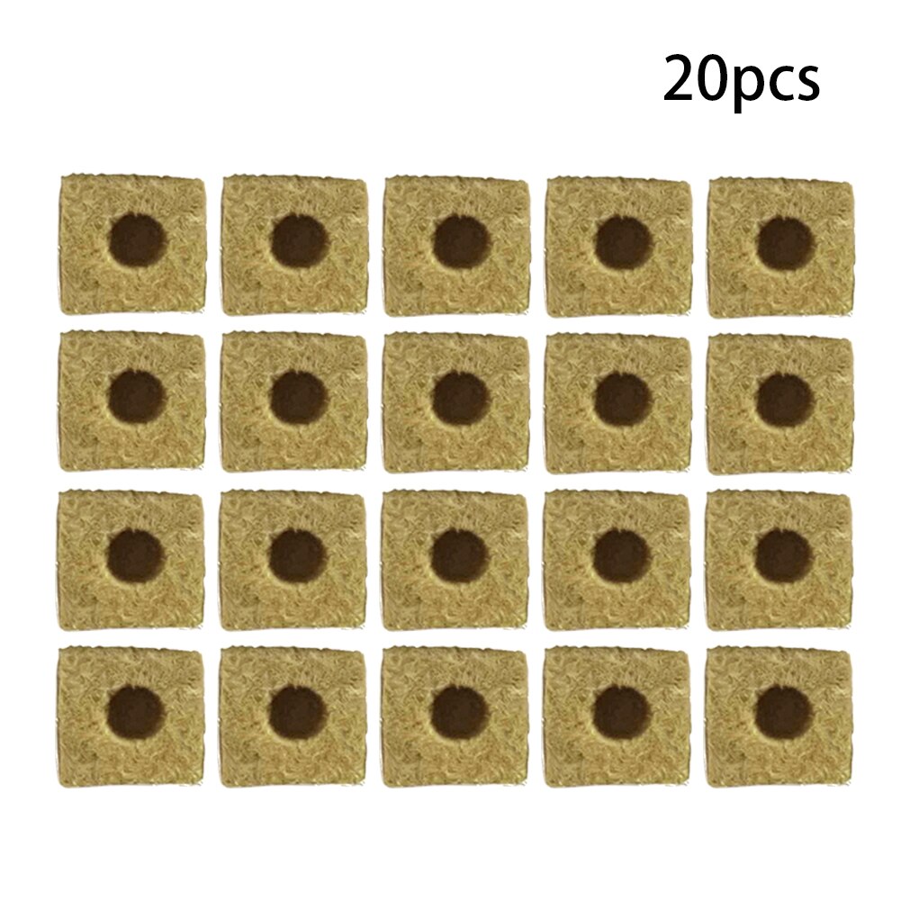 Garden Media Greenhouse Compress Base Rockwool Cubes Mini Soilless Cultivation Blocks Ventilative Multifunction Hydroponic Grow: 2Inch 20pcs