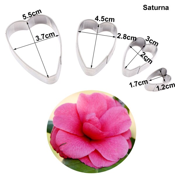 Camellia Flower Cutters Veiners Silicone Molds Fondant Sugarcraft Gumpaste Clay Water Paper Cake Decorating Tools SSM032
