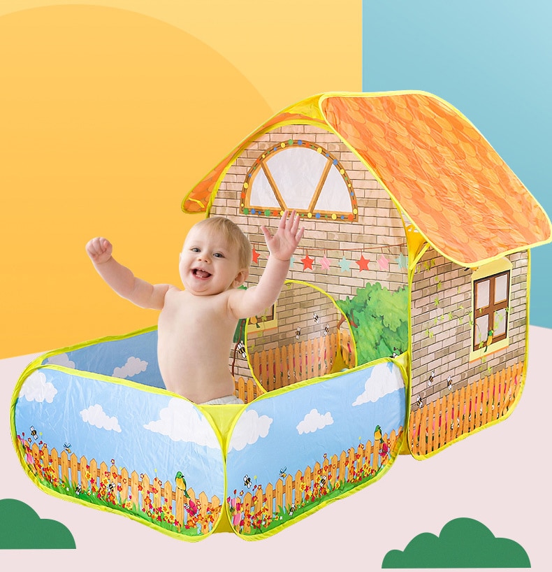 Draagbare Kinderen Speelhuis Speeltent Voor Kinderen Vouwen Kleine Huis Kamer Decoratie Tent Kruipen Tunnel Speelgoed Bal Zwembad Bed tent