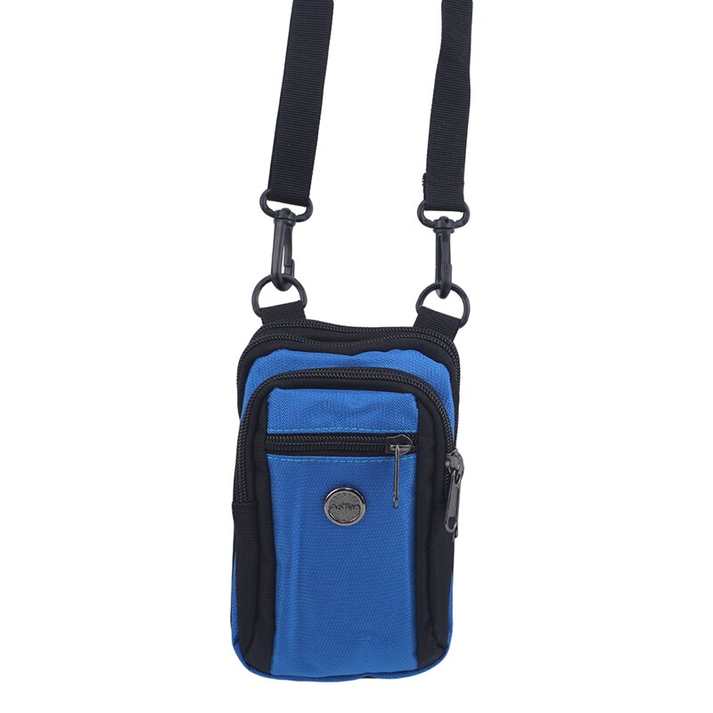 Multifunction Small Single Shoulder Bag & Crossbody Women Nylon Mobile Phone Waist Hanging Bag: sky blue