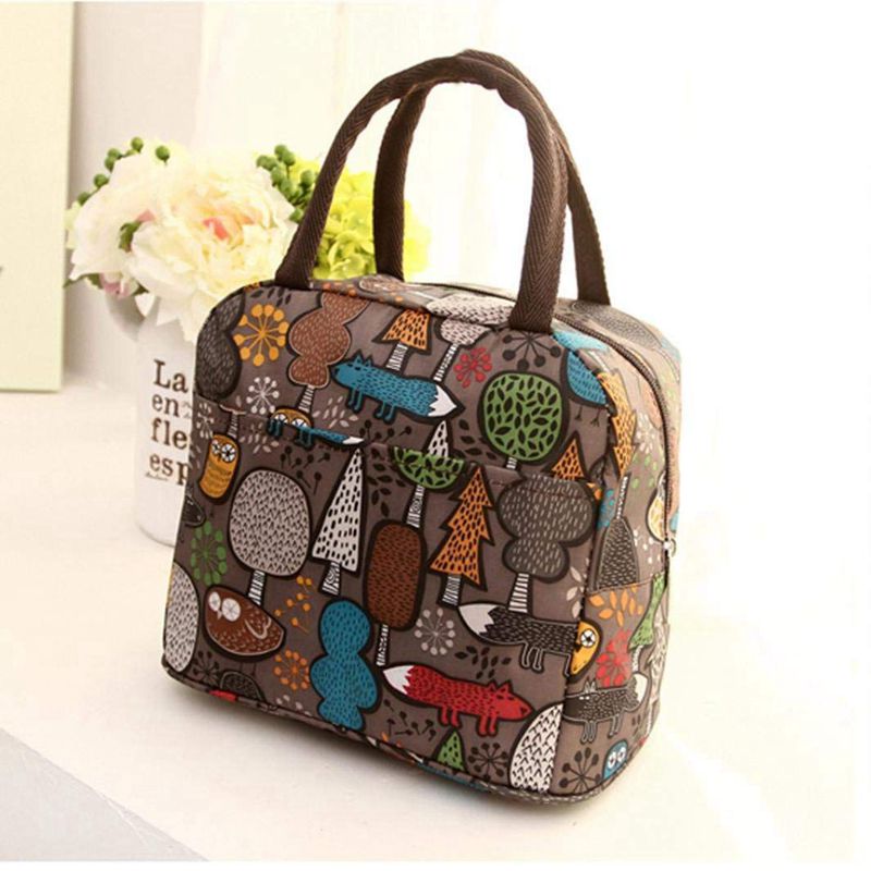 Freshness lunch bag Thermal insulated lunch box Tote Bento Pocket Lunch Container Cooler Bag Brown